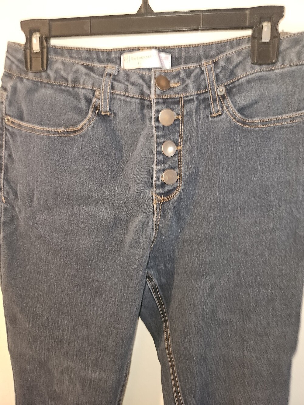 No Boundaries Juniors Button Fly Blue Jeans Size 11 - Picture 4 of 10
